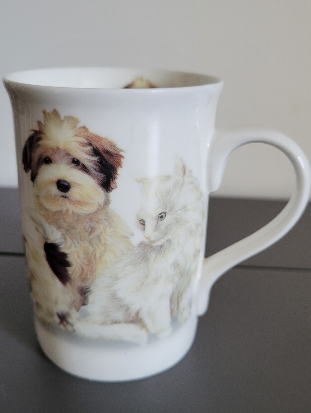 Summer River Vintage 80's Dog and Cat Ceramic Coffee Mug